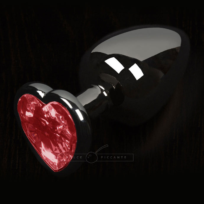 adult sex toy Dolce Piccante Graphite Style Small Anal Plug Red Heart Gem> Anal Range > Butt PlugsRaspberry Rebel