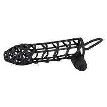 Load image into Gallery viewer, adult sex toy Black Velvet Soft Touch Penis Cage Sleeve And VibeSex Toys &gt; Sex Toys For Men &gt; Penis SleevesRaspberry Rebel
