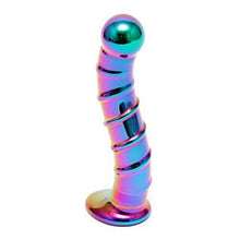 Load image into Gallery viewer, adult sex toy Sensual Multi Coloured Glass Nikita DildoSex Toys &gt; GlassRaspberry Rebel
