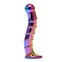 Load image into Gallery viewer, adult sex toy Sensual Multi Coloured Glass Nikita DildoSex Toys &gt; GlassRaspberry Rebel
