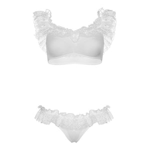 adult sex toy Leg Avenue Lace Ruffle Crop Top and Panty UK 8 to 14> Clothes > Bra SetsRaspberry Rebel