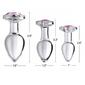 adult sex toy Pink Gem Glass Anal Plug Set> Anal Range > Butt PlugsRaspberry Rebel