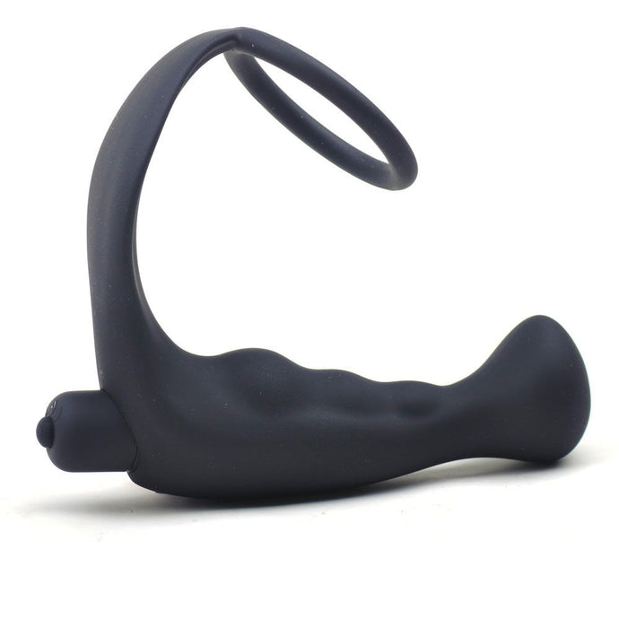 adult sex toy Black Silicone Anal Plug Vibrator with Cock Ring> Anal Range > Prostate MassagersRaspberry Rebel