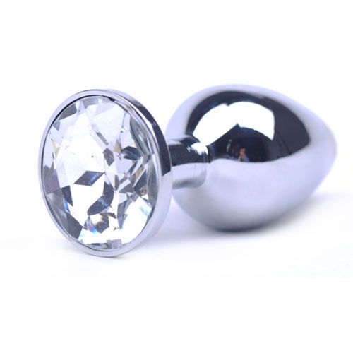 adult sex toy Large Metal Anal Plug With Clear Crystal> Anal Range > Butt PlugsRaspberry Rebel