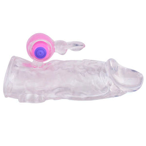 adult sex toy Clear Rabbit Vibrating Penis Extender> Sex Toys For Men > Penis SleevesRaspberry Rebel